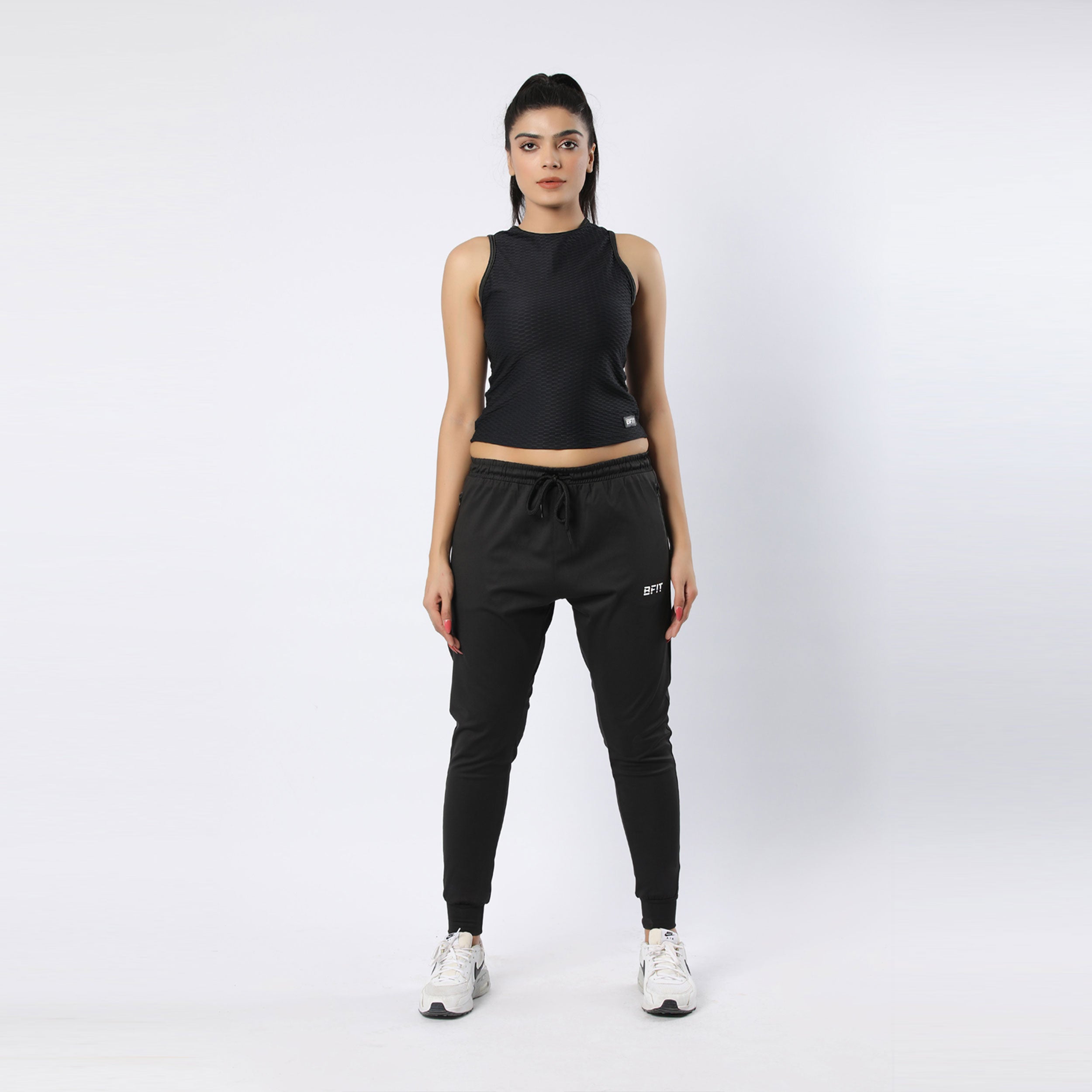 Cropped Stretchy Black Tank Top