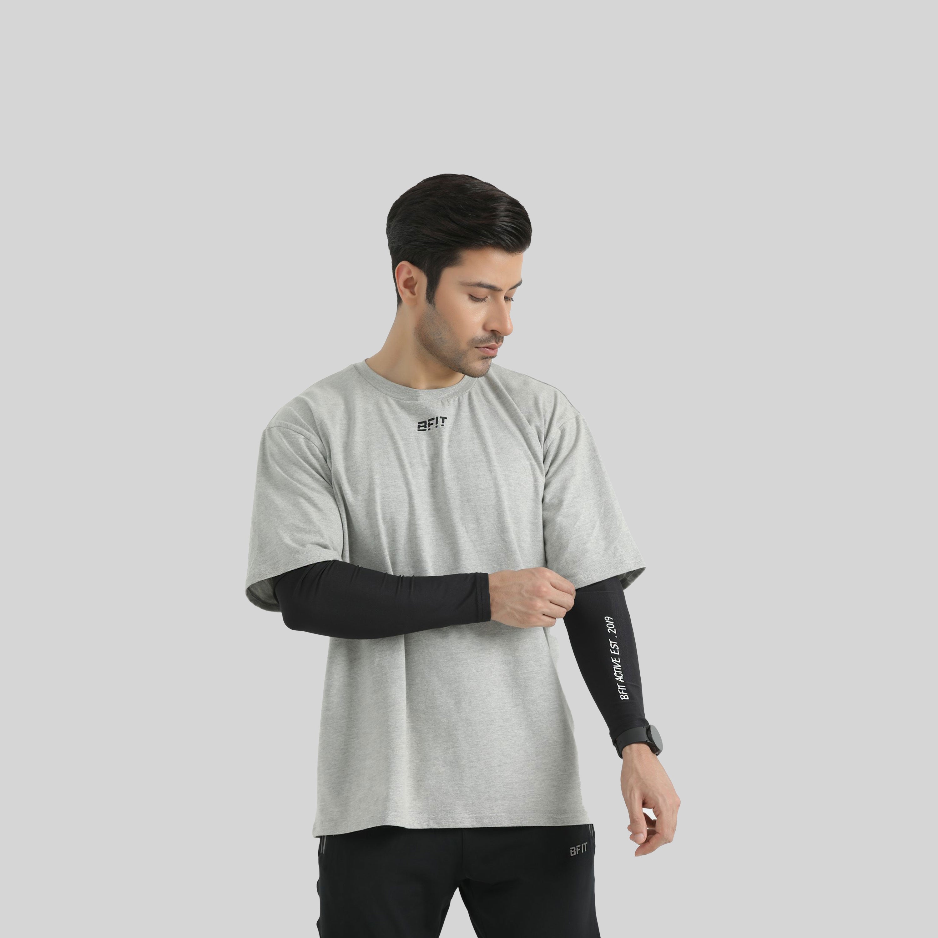 Oversized Shirts Absorbed Compression Sleeves Grey