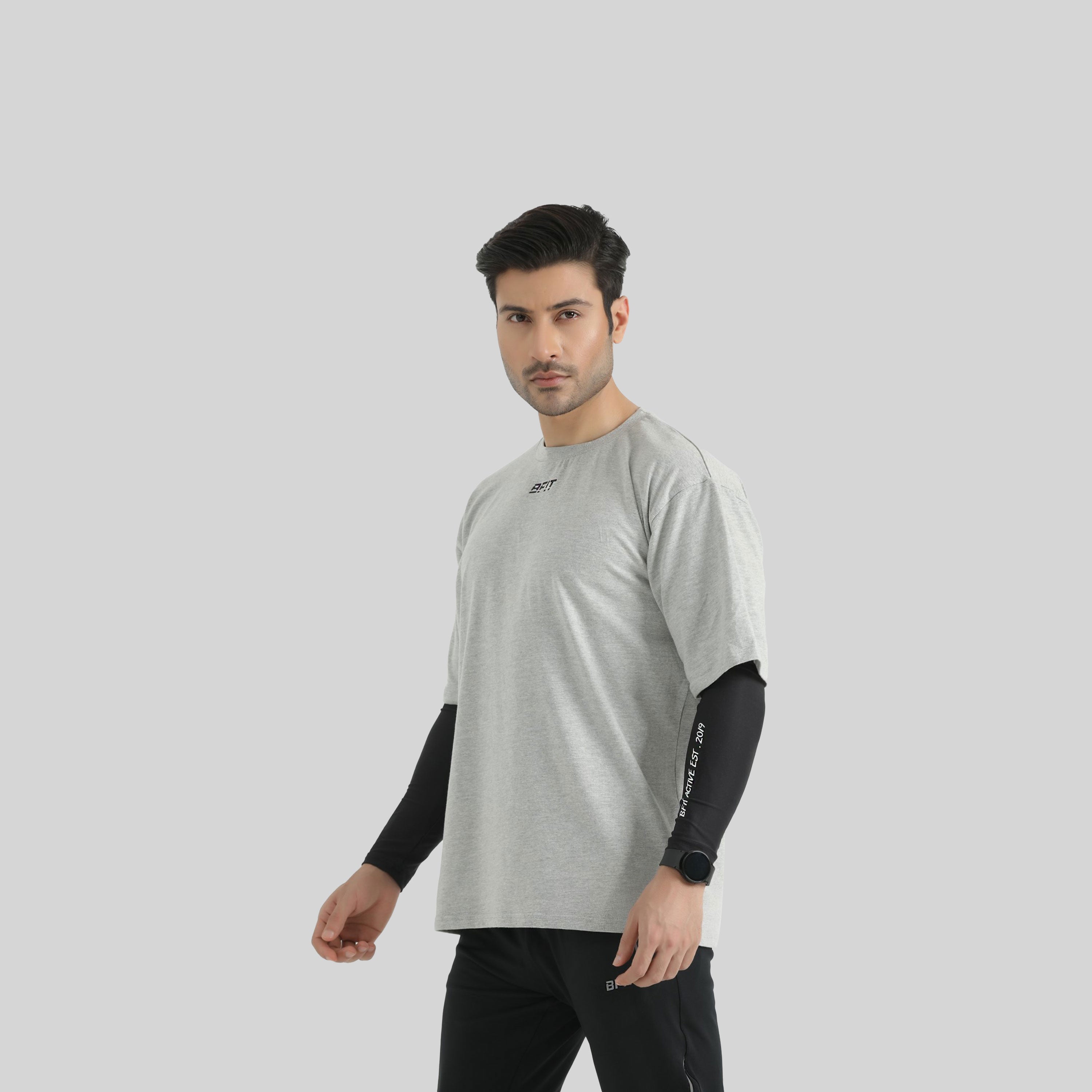 Oversized Shirts Absorbed Compression Sleeves Grey