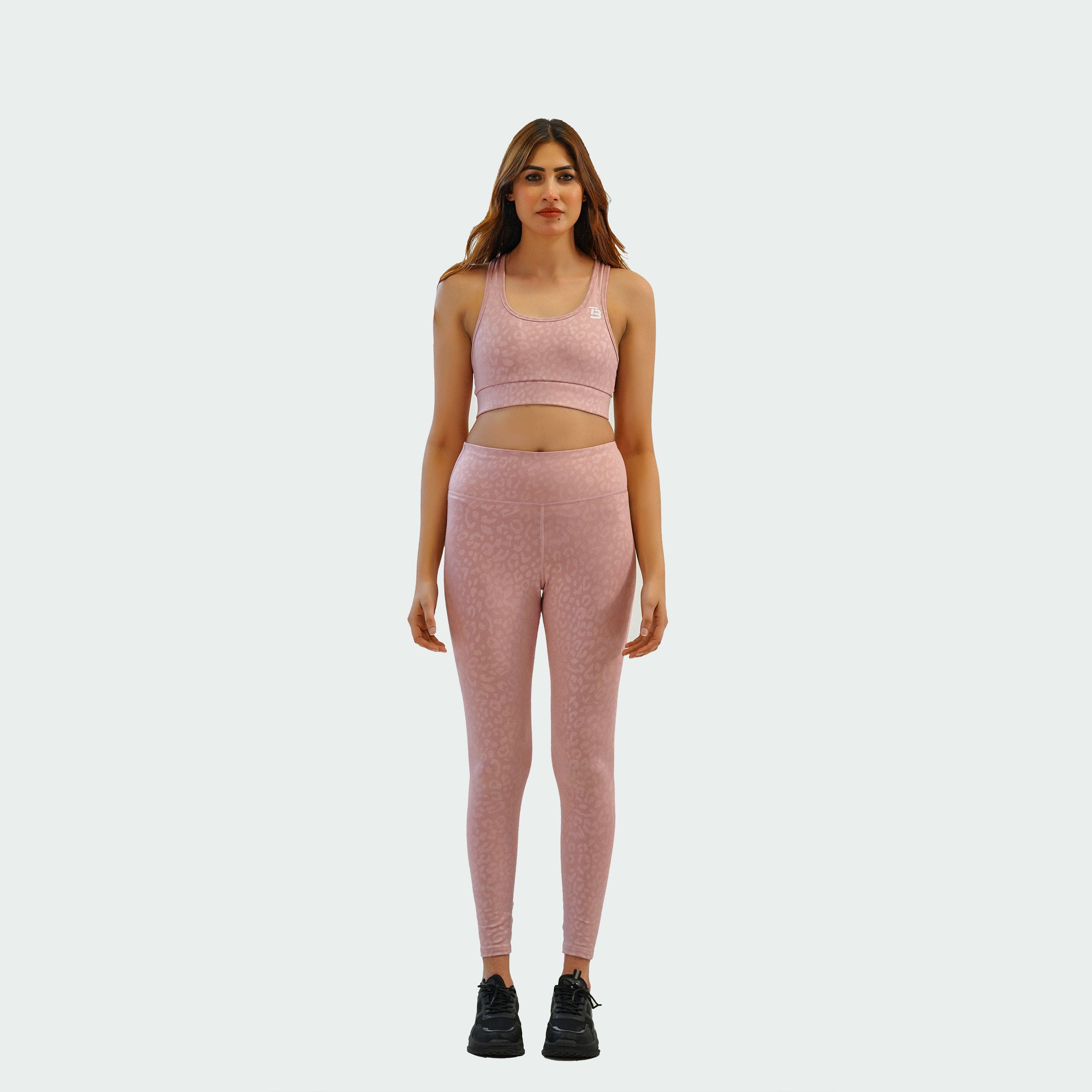 Leopard Luxe Yoga Set - Pink