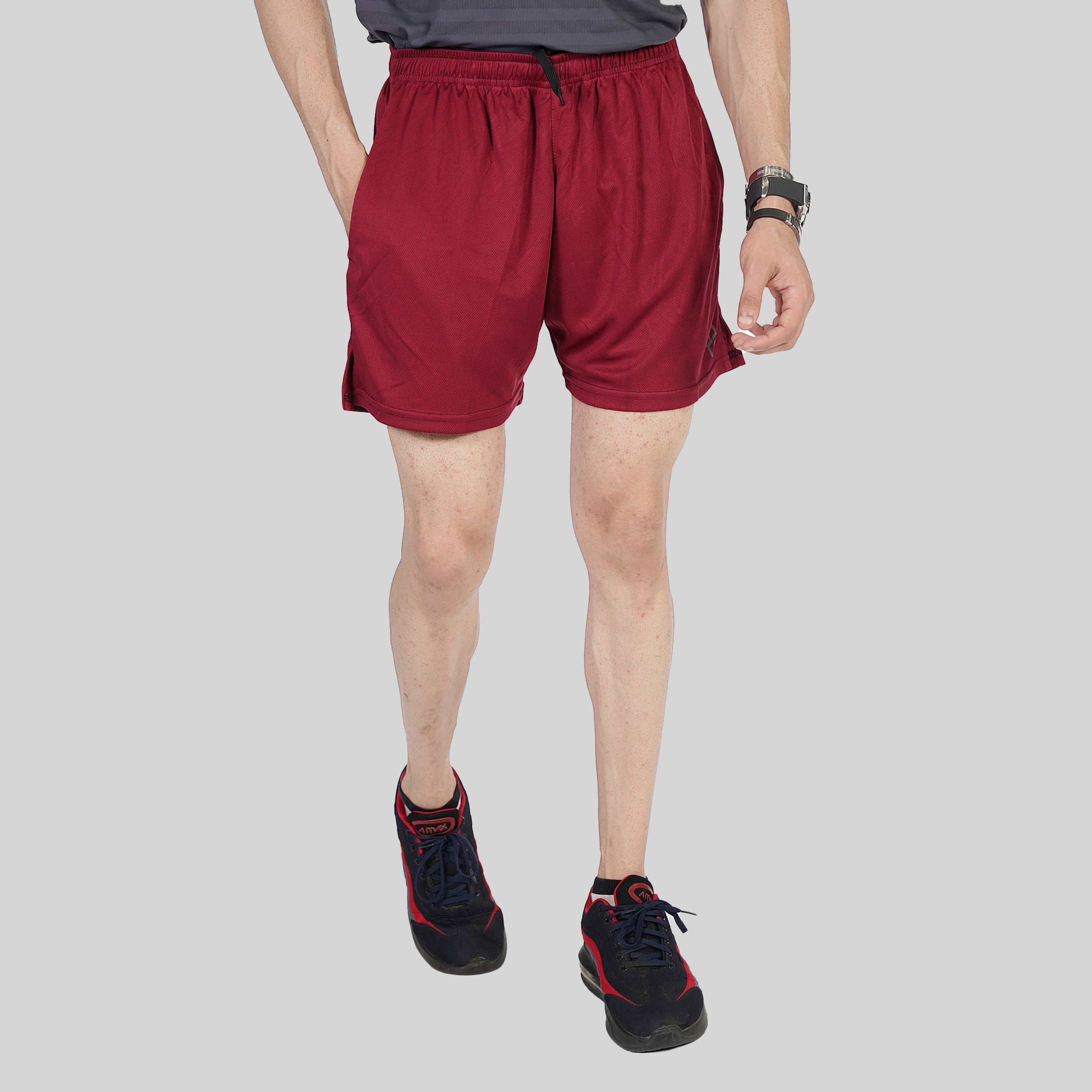 Men's Performance Tech Loose-Fit Red Shorts