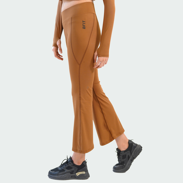 Zipper Flare Attire - Brown