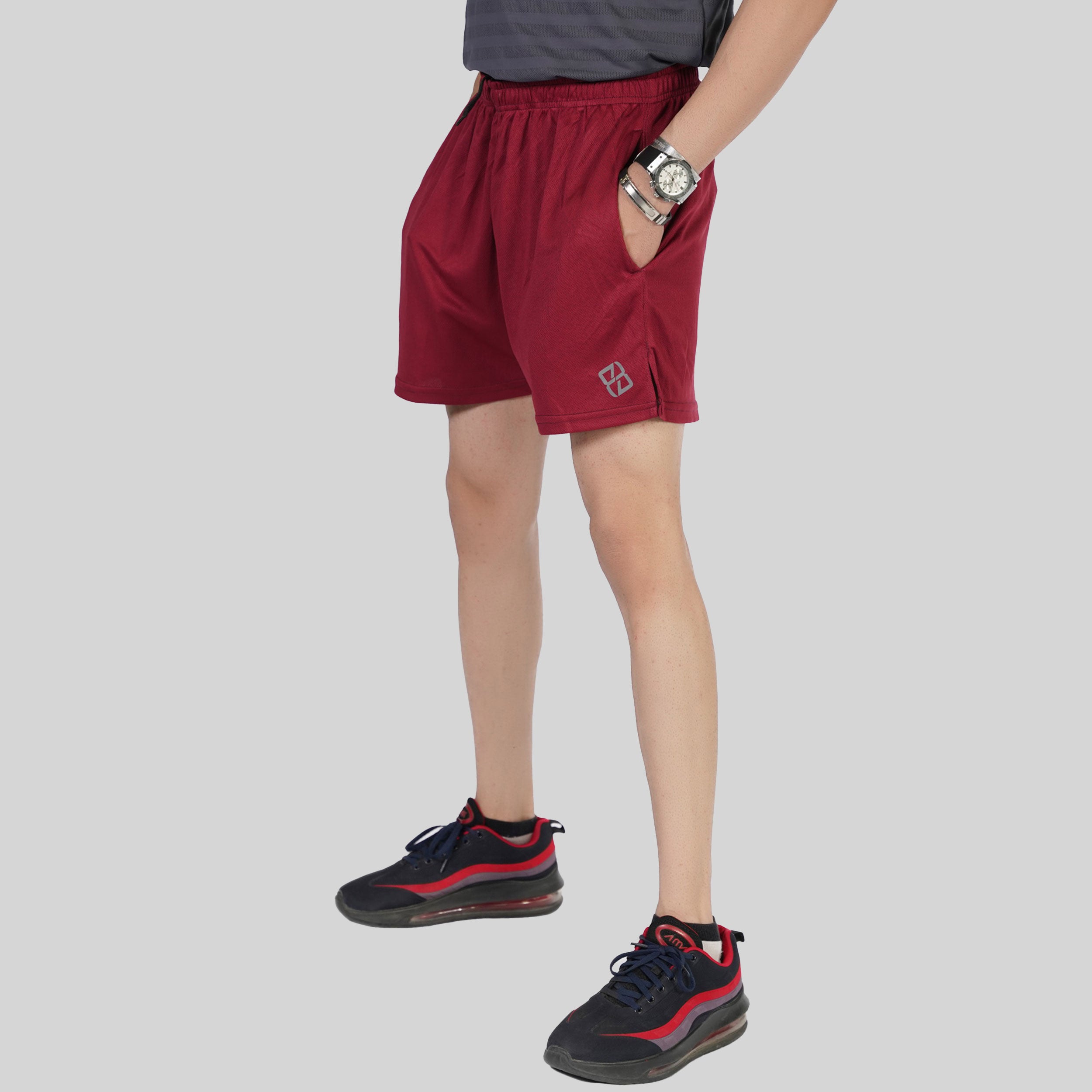 Men's Performance Tech Loose-Fit Red Shorts