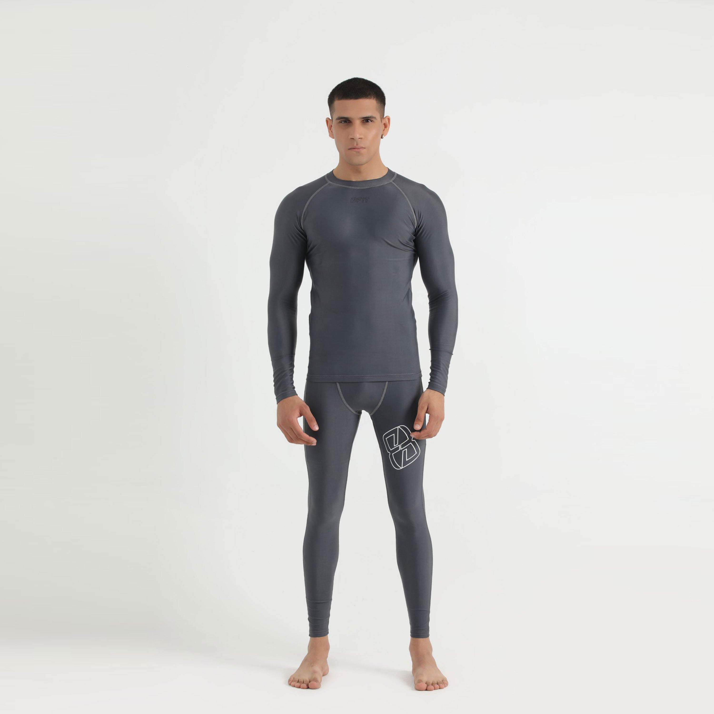 Men's Athletic Base Layer Compression Set - Grey