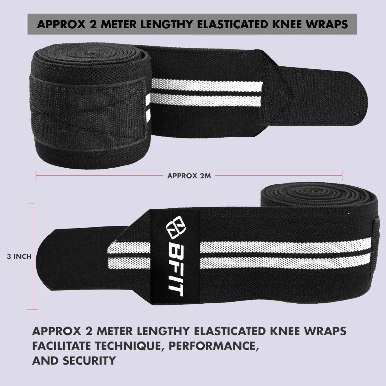 Knee Wraps Elasticated Pair